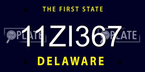 11ZI367 Delaware License Plate