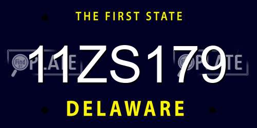 11ZS179 Delaware License Plate