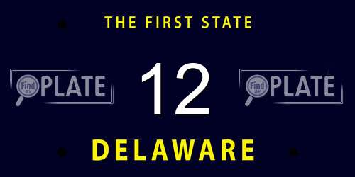 12 Delaware License Plate