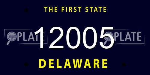 12005 Delaware License Plate