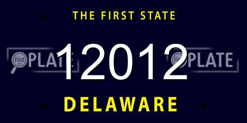 12012 Delaware License Plate
