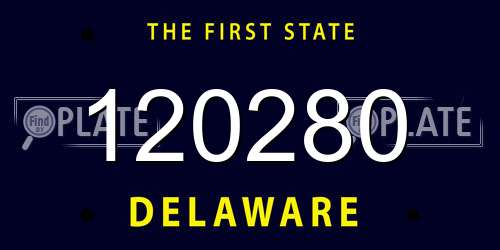 120280 Delaware License Plate