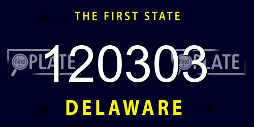 120303 Delaware License Plate