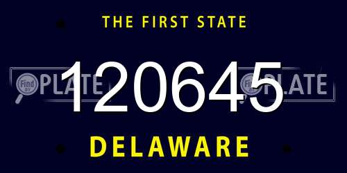 120645 Delaware License Plate