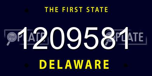 1209581 Delaware License Plate