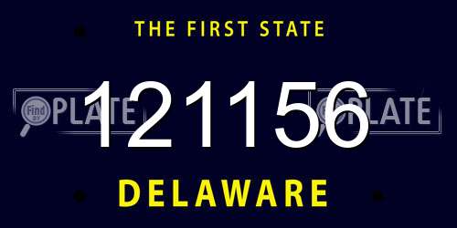 121156 Delaware License Plate