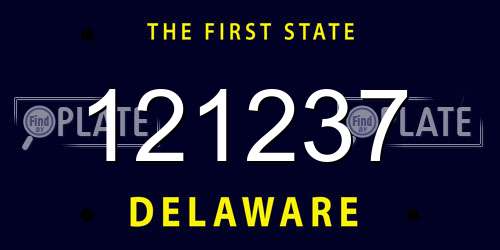 121237 Delaware License Plate
