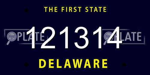 121314 Delaware License Plate