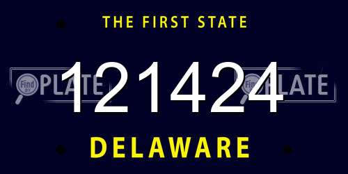 121424 Delaware License Plate