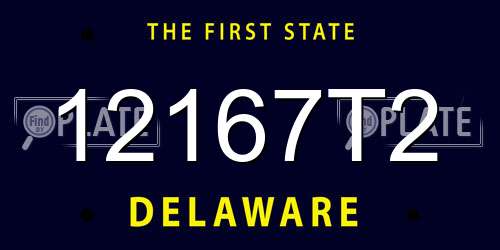 12167T2 Delaware License Plate