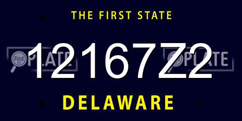 12167Z2 Delaware License Plate