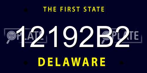 12192B2 Delaware License Plate