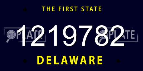 1219782 Delaware License Plate