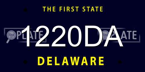 1220DA Delaware License Plate