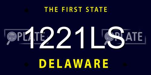 1221LS Delaware License Plate