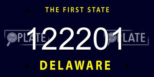 122201 Delaware License Plate
