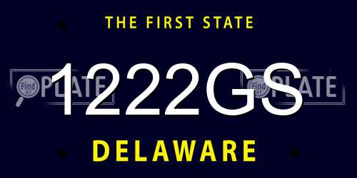 1222GS Delaware License Plate