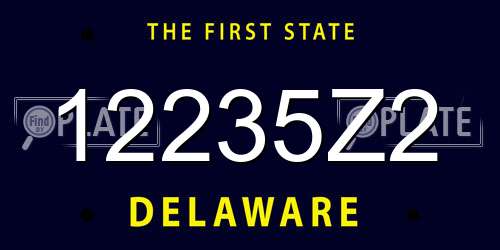 12235Z2 Delaware License Plate