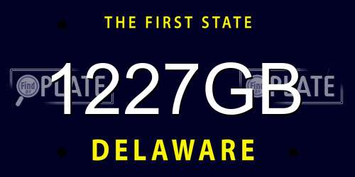 1227GB Delaware License Plate