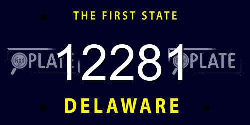 12281 Delaware License Plate