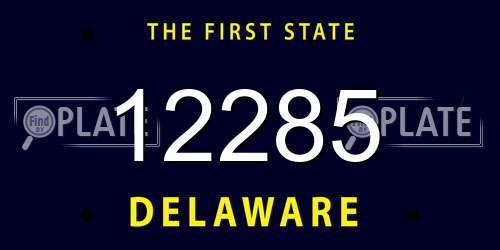 12285 Delaware License Plate