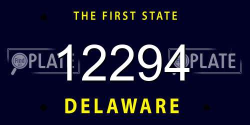 12294 Delaware License Plate