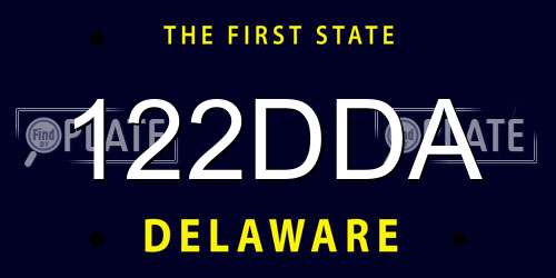 122DDA Delaware License Plate