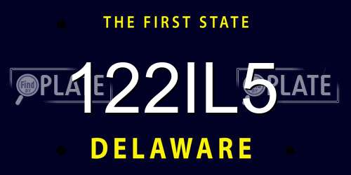 122IL5 Delaware License Plate
