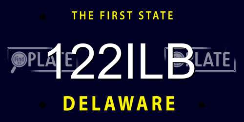 122ILB Delaware License Plate