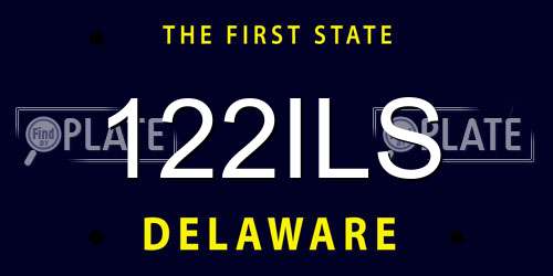 122ILS Delaware License Plate