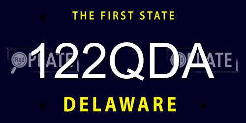122QDA Delaware License Plate