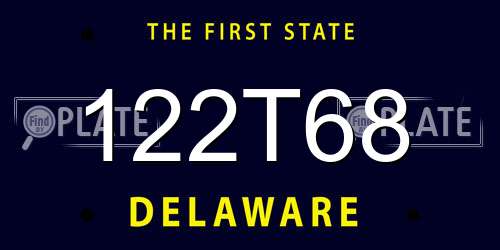 122T68 Delaware License Plate