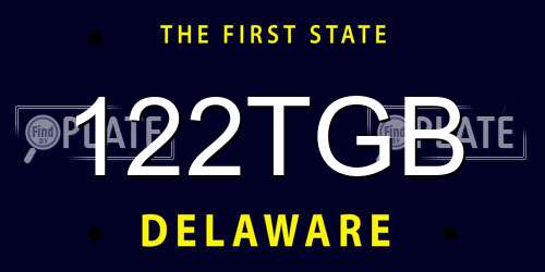 122TGB Delaware License Plate