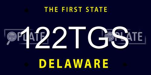 122TGS Delaware License Plate