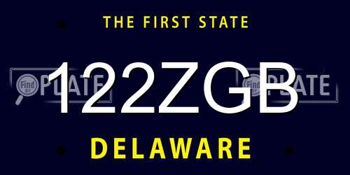 122ZGB Delaware License Plate