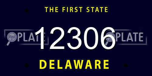12306 Delaware License Plate