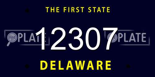 12307 Delaware License Plate