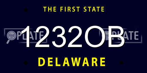 1232OB Delaware License Plate
