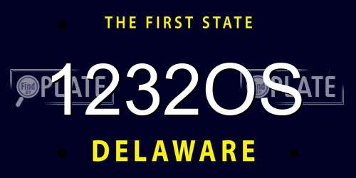 1232OS Delaware License Plate
