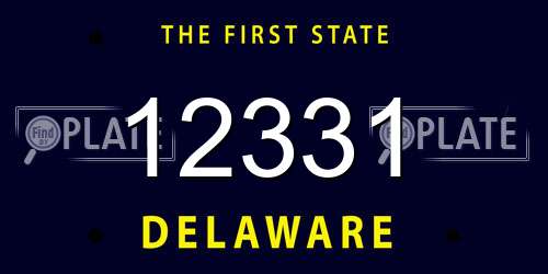 12331 Delaware License Plate