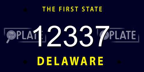 12337 Delaware License Plate
