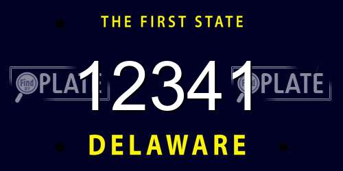 12341 Delaware License Plate