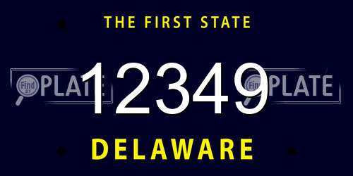 12349 Delaware License Plate