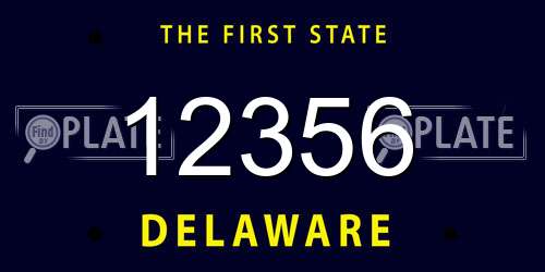12356 Delaware License Plate