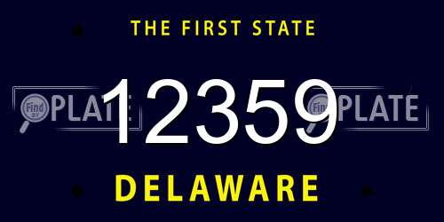12359 Delaware License Plate