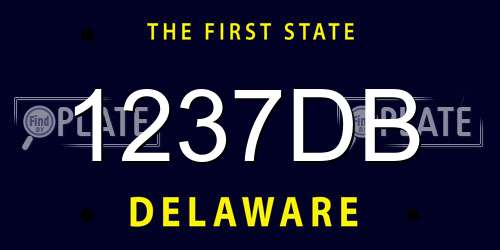 1237DB Delaware License Plate
