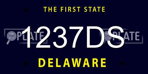 1237DS Delaware License Plate