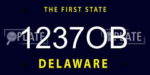 1237OB Delaware License Plate