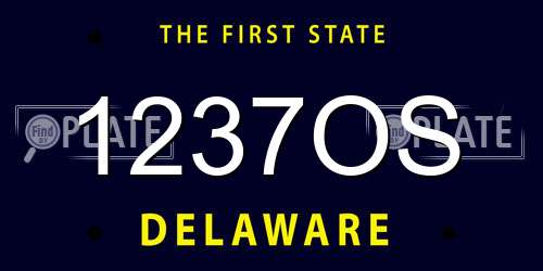 1237OS Delaware License Plate