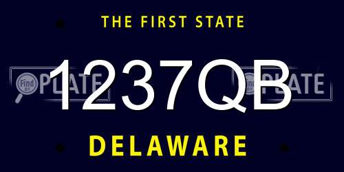 1237QB Delaware License Plate